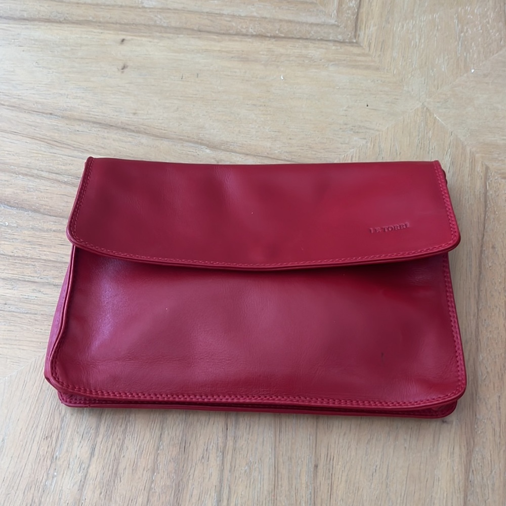 Small Italian leather Red clutch - Picture 8 of 8